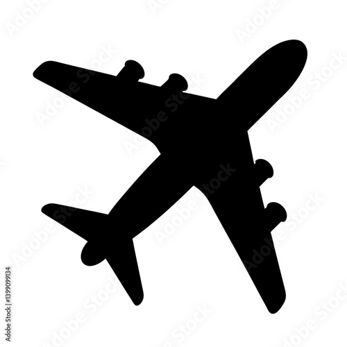 Dramatic silhouette of a commercial passenger jet airplane in flight