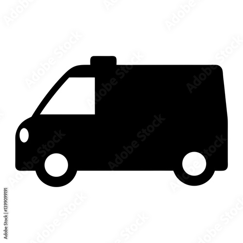Black silhouette of an ambulance vector image representing emergency medical service