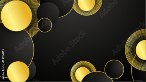Black and Gold Luxury Abstract Background for Background Slide etc