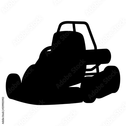 Silhouette of a gokart providing an impression of fast racing speed