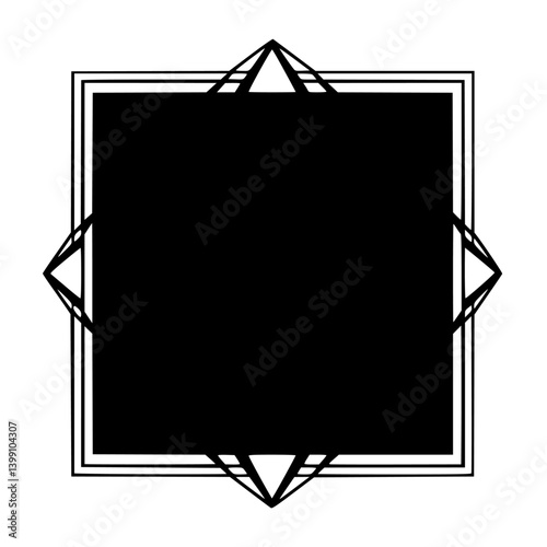 Minimalist Geometric Frame in Black & White for Design Element