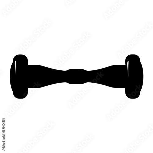 Solid black silhouette of a two wheeled self balancing electric scooter