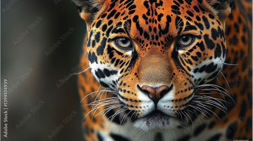 Fototapeta premium Majestic Jaguar Close-Up: A Wildcat Portrait