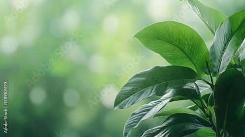 Closeup Of Lush Green Leaves In Nature Background
