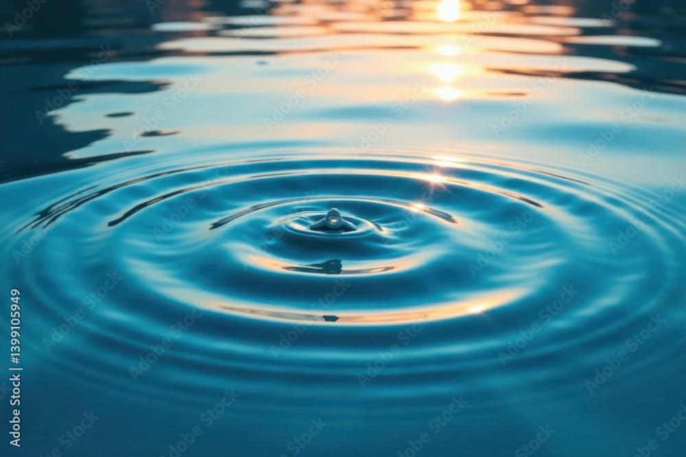 Peaceful Water Surface with Circular Waves and Reflections, surface, water, reflections Peaceful Water Surface with Circular Waves and Reflections, surface, water, reflections