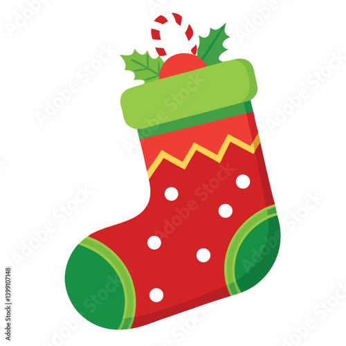 Christmas stocking isolated on white background