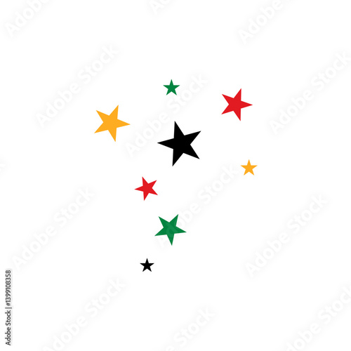 Juneteenth freedom day stars decoration. Vector illustration