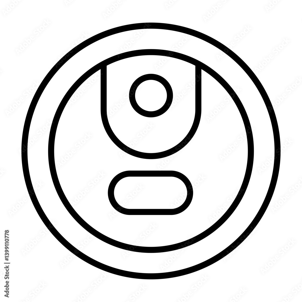 Smart Vacuum Cleaner Vector Line Icon Design Smart Vacuum Cleaner Vector Line Icon Design