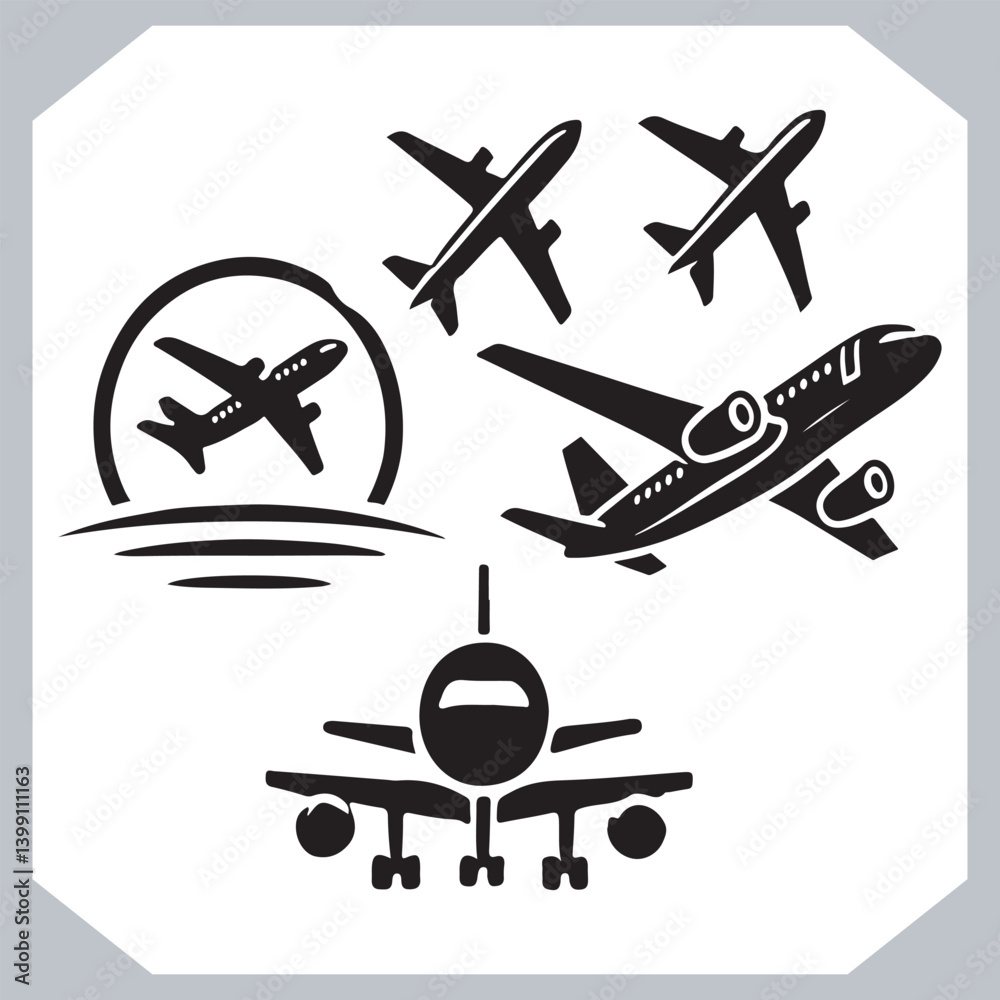 Flight Transport Symbol Vector for Website and App Design