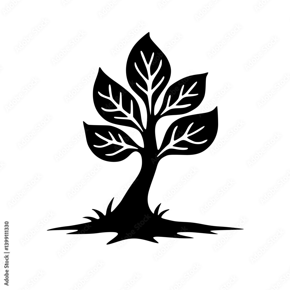 Minimalist Black & White Tree Illustration: Growth, Nature, and Eco-Friendly Design Minimalist Black & White Tree Illustration: Growth, Nature, and Eco-Friendly Design