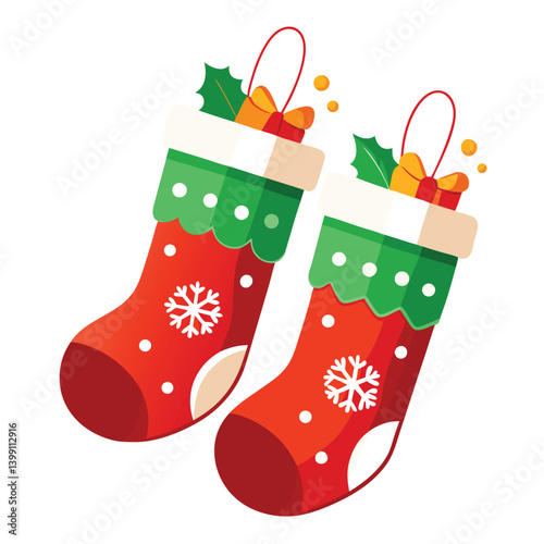 Christmas stockings isolated on white background