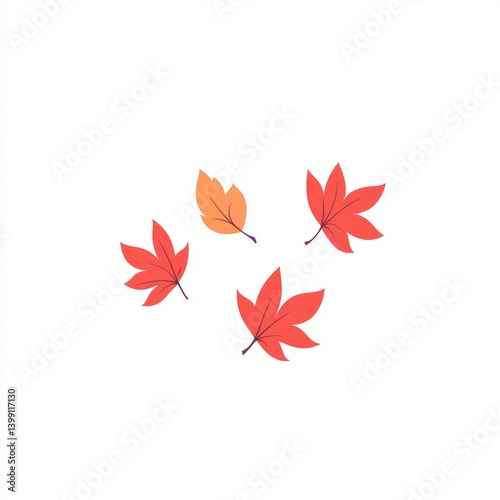 Autumn leaves scattered photo