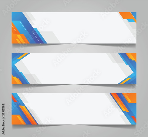 Web banner design collection with geometric modern style