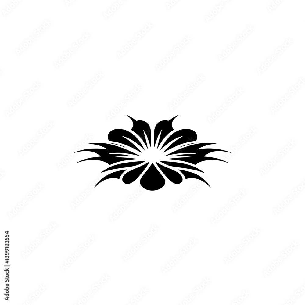 Obraz premium Black Floral Design Element on White Background