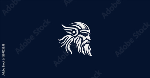 Nordic Mythology Head Logo