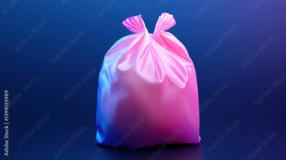 A vibrant, pink and blue ombre drawstring bag. A vibrant, pink and blue ombre drawstring bag.