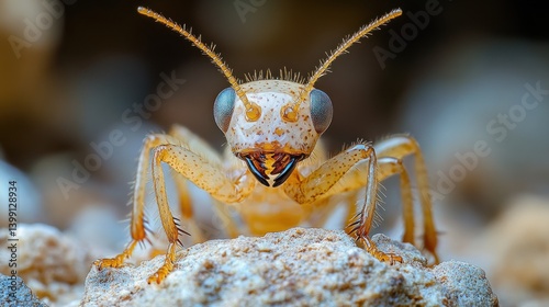 Close-up of a Pale Ant on a Rock