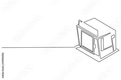 Continuous one line drawing of Coffeehouse or coffe shop. Single line drawing illustration of coffeshop or store. Building for business concept vector art. Doodle line illustration.