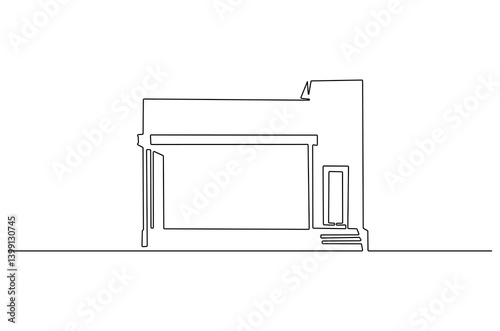 Continuous one line drawing of Coffeehouse or coffe shop. Single line drawing illustration of coffeshop or store. Building for business concept vector art. Doodle line illustration.