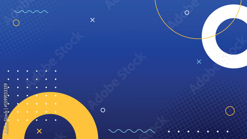 Modern and decorative geometric pattern banner with memphis effect