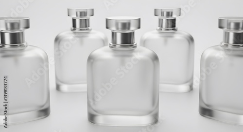 Elegant perfume bottles with a matte finish, showcasing minimalist design