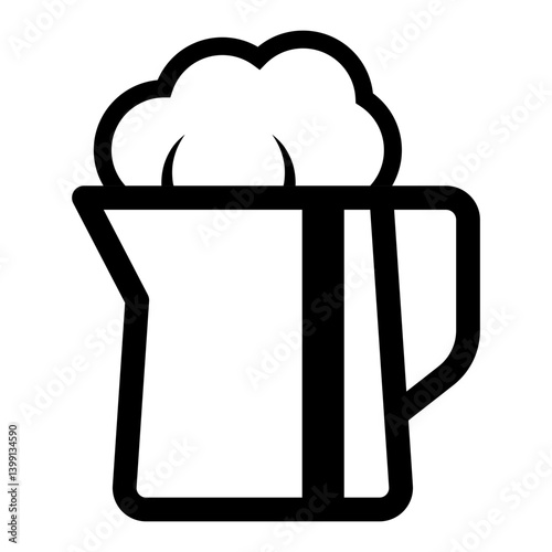 icon of a glass mug with foam on top symbolizing a frothy coffee or milk drink.