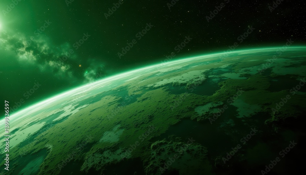 Obraz premium Alien planet, vibrant green