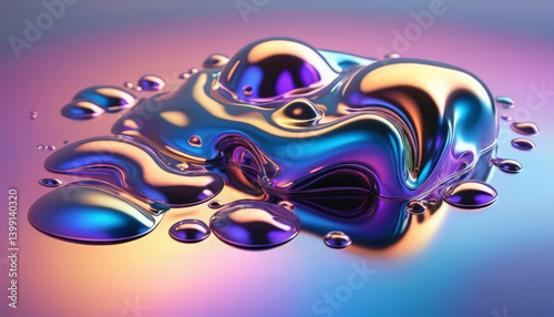 vibrant, reflective liquid surface with colorful hues and smooth textures creates mesmerizing