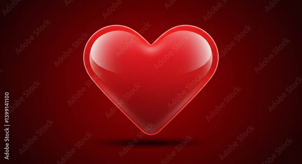 Red heart icon with dark gradient background Red heart icon with dark gradient background