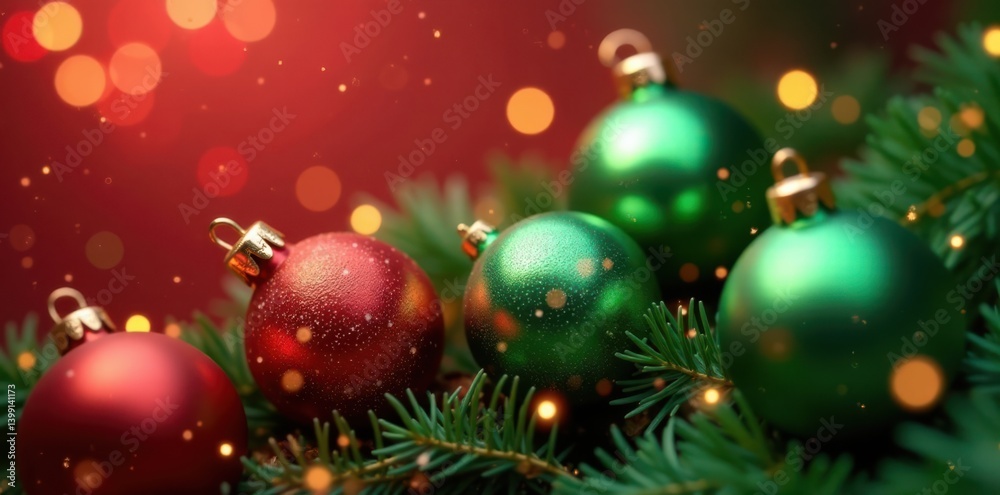 Swirling patterns of red and green abstract Christmas balls , ornaments, patterns Swirling patterns of red and green abstract Christmas balls , ornaments, patterns