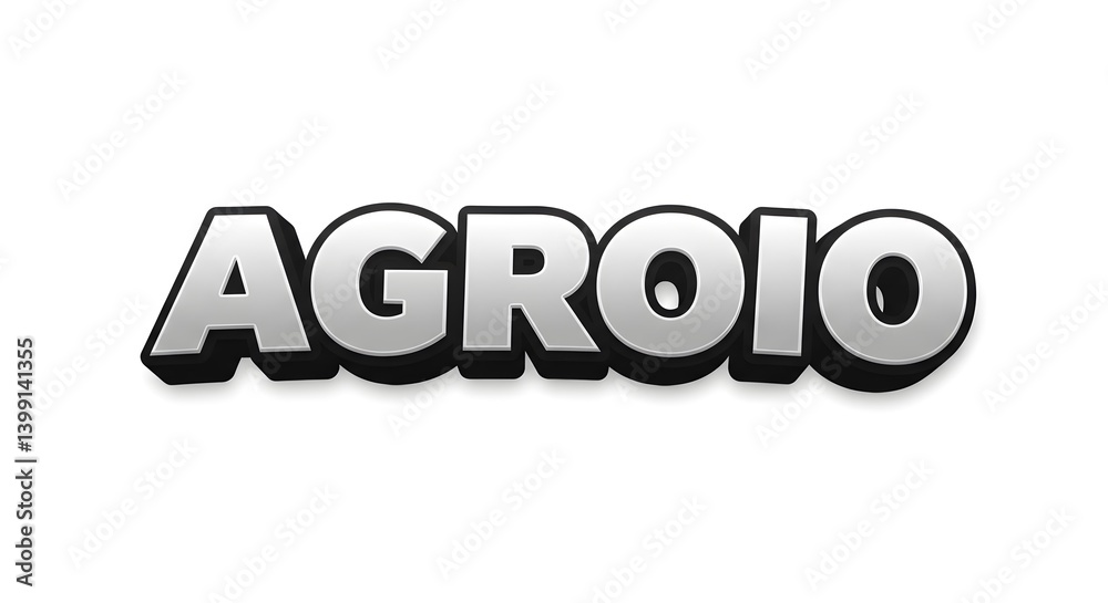 3D Illustration Depicting Modern Typography of Agroio Isolated on White 3D Illustration Depicting Modern Typography of Agroio Isolated on White