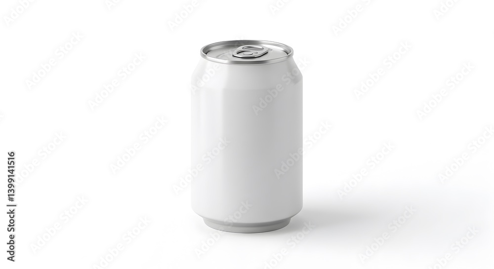 Sleek Blank White Aluminum Can Mockup for Beverage Branding and Advertising Sleek Blank White Aluminum Can Mockup for Beverage Branding and Advertising