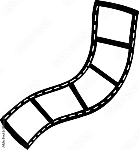 Cinema Film Strip Wavy Illustration