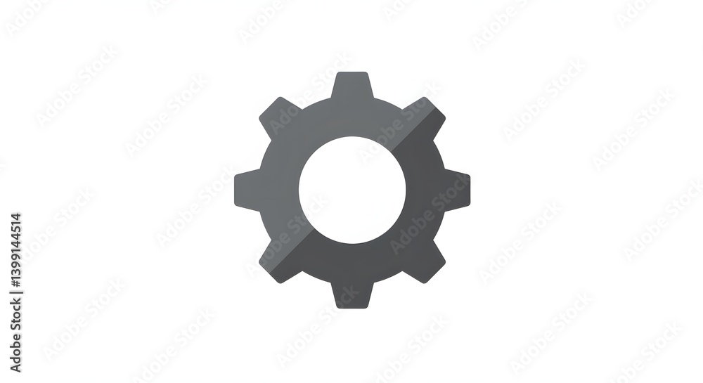 Single gear icon on white background for settings concept Single gear icon on white background for settings concept