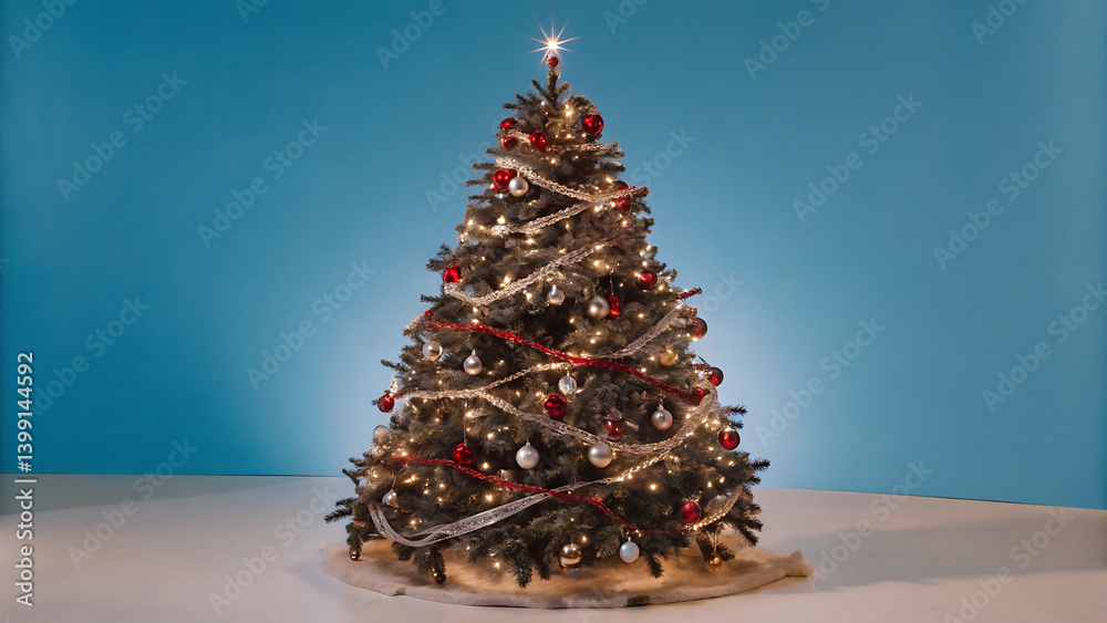 Luminous Christmas Tree Festive Decorations and Sparkling Lights