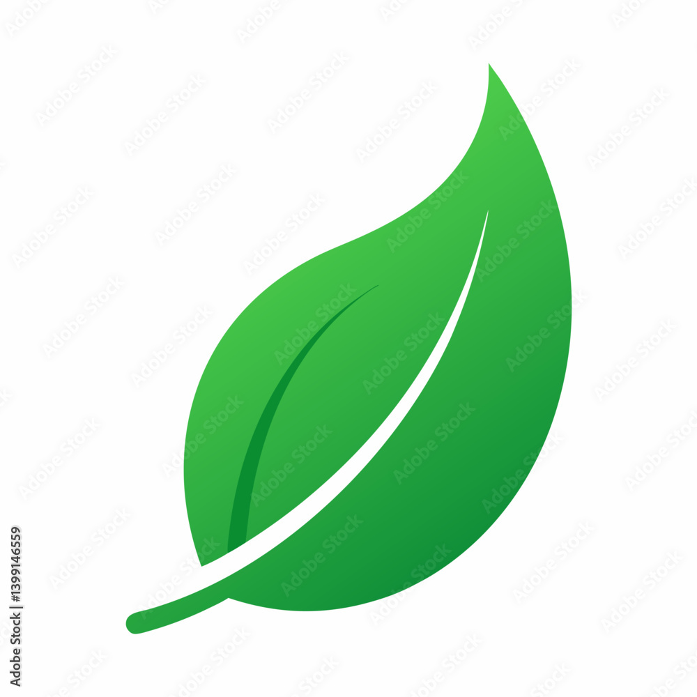green leaf icon isolated on white background green leaf icon isolated on white background