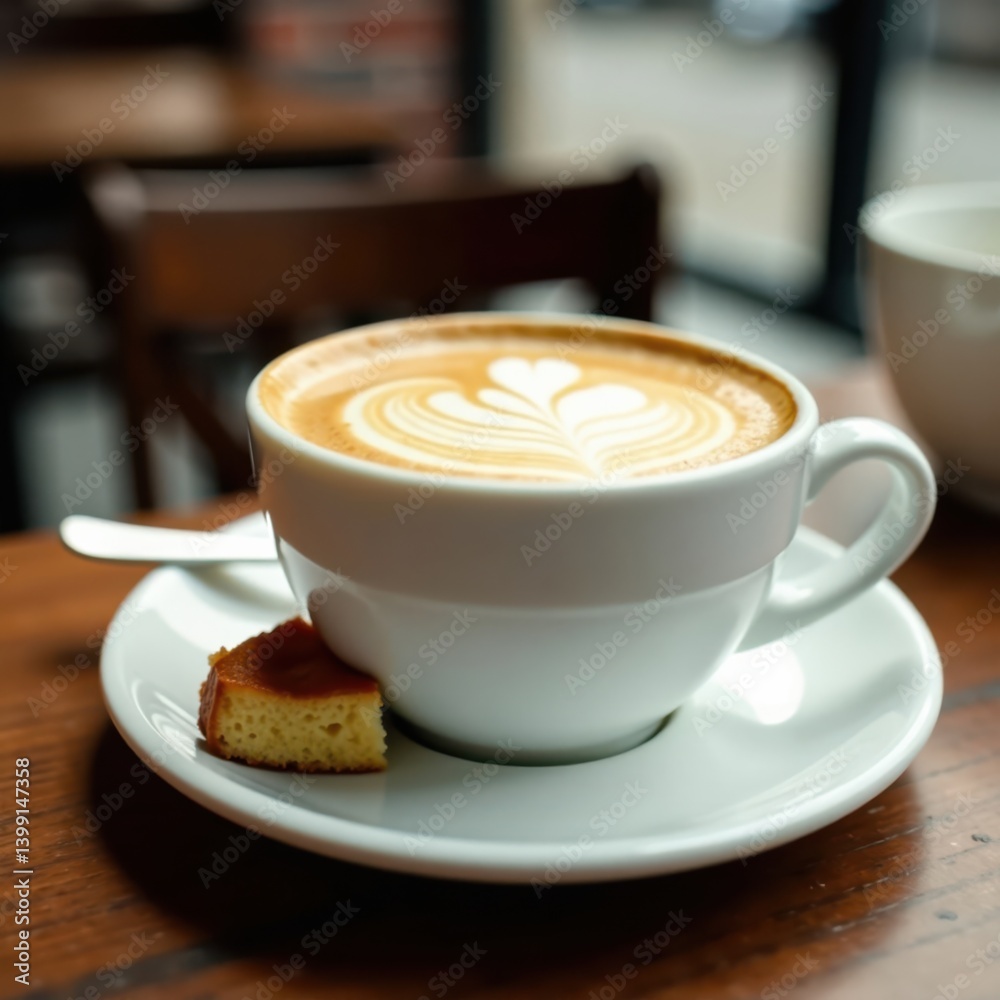 Whisked milk coffee with a slice of moist cake , texture, milk, dessert Whisked milk coffee with a slice of moist cake , texture, milk, dessert