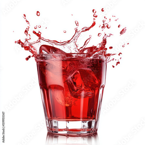 red wine splash in glass