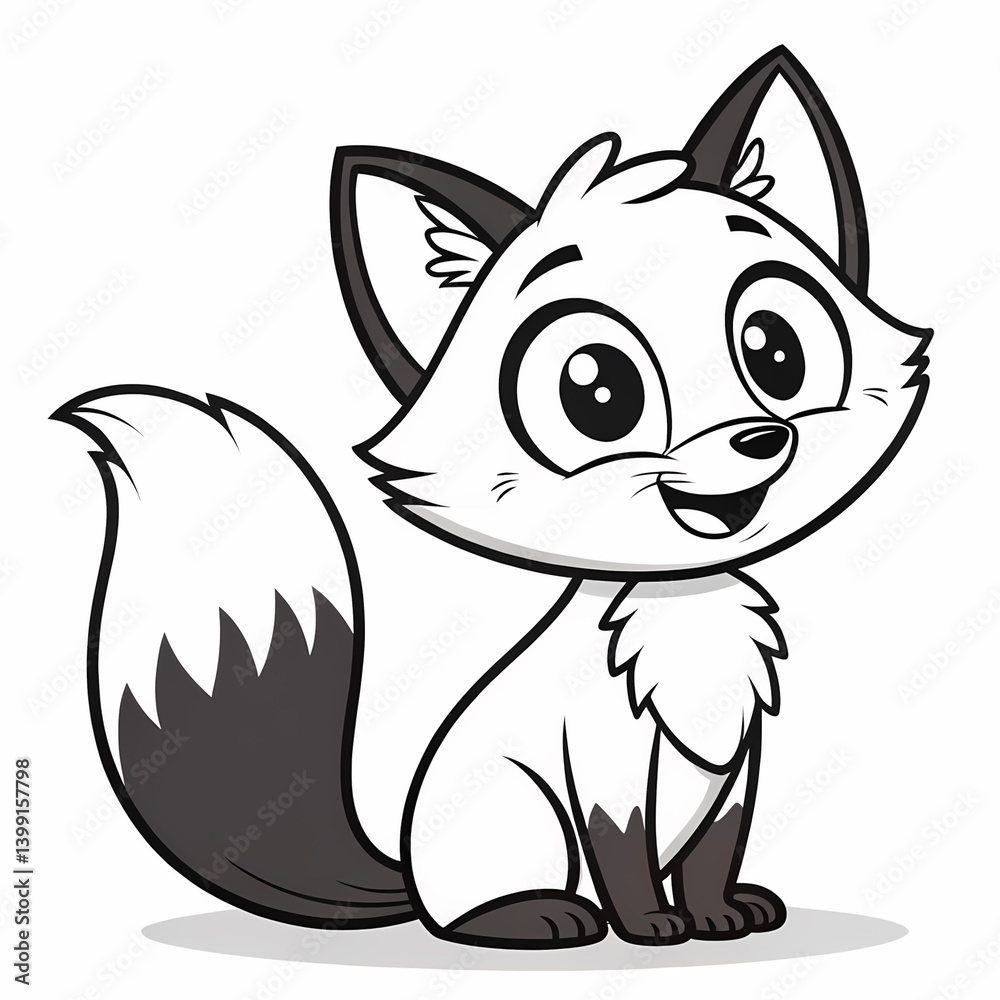 Obraz premium fox illustration - suitable as a coloring book for children