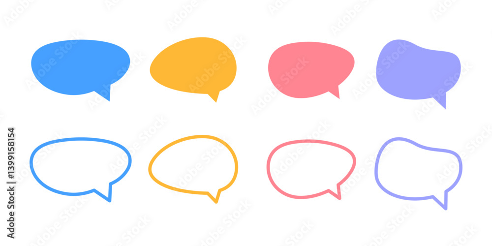 Hand-Drawn Cartoon Speech Bubble Vector Set in Soft Pastel Colors and Outlines with Transparent Background for Messaging Apps, Comic Dialogues, UI Design, Social Media Comments, and
message bubble set Hand-Drawn Cartoon Speech Bubble Vector Set in Soft Pastel Colors and Outlines with Transparent Background for Messaging Apps, Comic Dialogues, UI Design, Social Media Comments, and
message bubble set