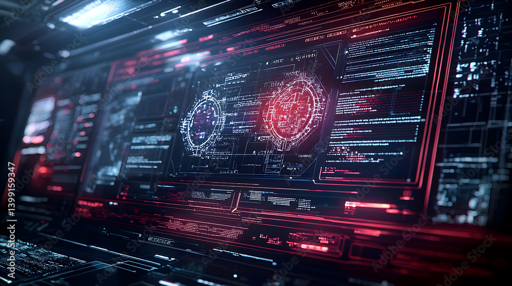 Fototapeta premium Abstract Futuristic Digital Interface Display