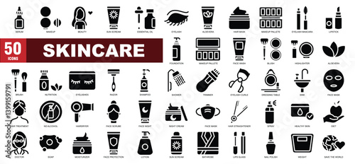 Skincare Glyph Icon Set
