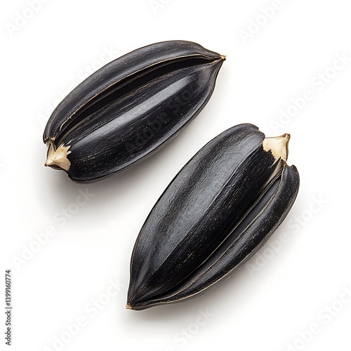 Wallpaper Mural Black Sunflower Seeds Isolated on White Background Showing Texture and Natural Shape Torontodigital.ca