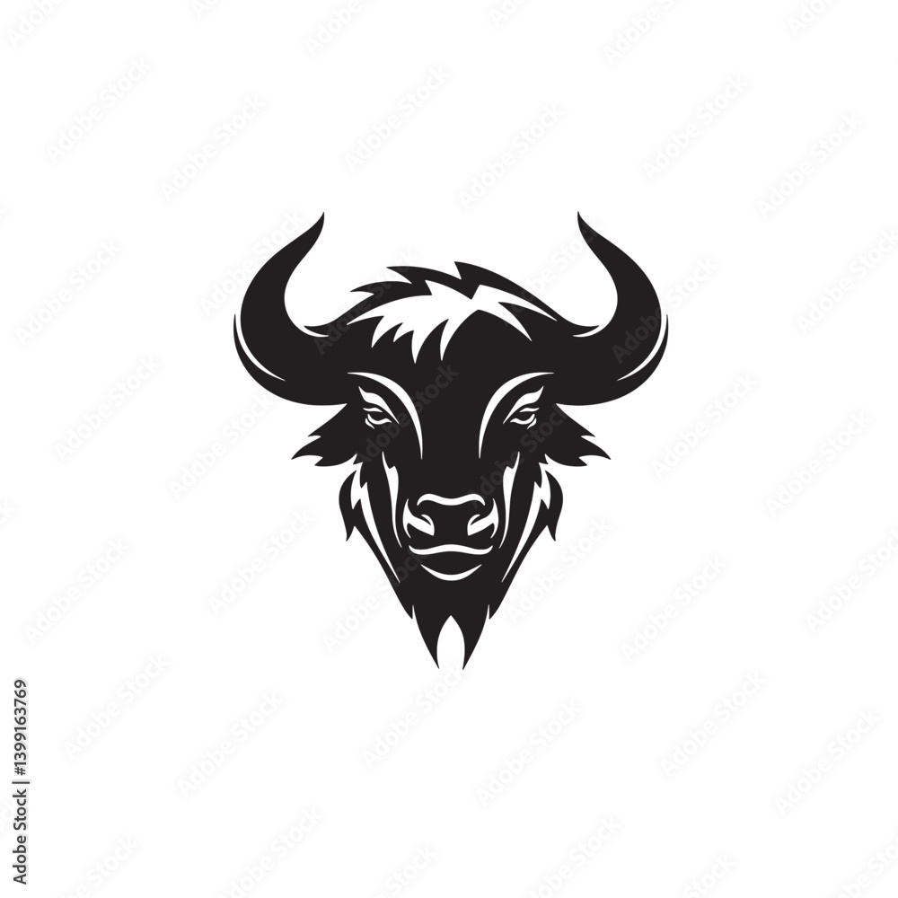 Fototapeta premium Buffalo Outline Vector for Branding