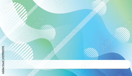 Wavy Background with Lines, Circle. For Cover Page, Landing Page, Banner. Vector Illustration