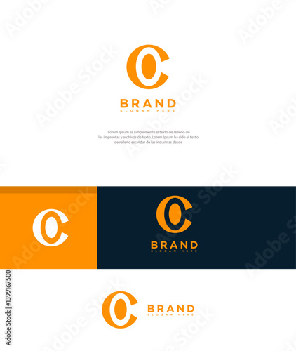 Orange Letter CO And Co Logo Design Brand Identity Variations