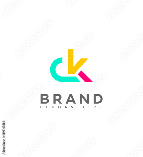 Free Download Modern Colorful CK Letter Logo Design Brand Identity - GFXLoad