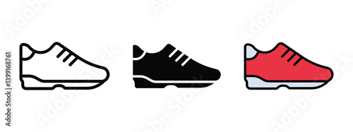 Stylish Shoes Icon Set Collection