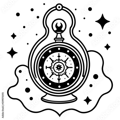 vector illustration of an old clock