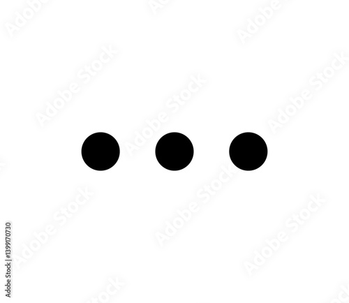 シンプルな3つの黒丸のイラスト　ベクター
